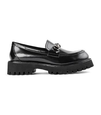 Tony Bianco Greer Black Hi Shine 4cm Loafers Sort | ADKWC80404