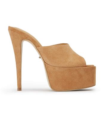 Tony Bianco Jordyn Butterscotch Ruskind 15cm Platform Sko Brune | ZDKNQ66853