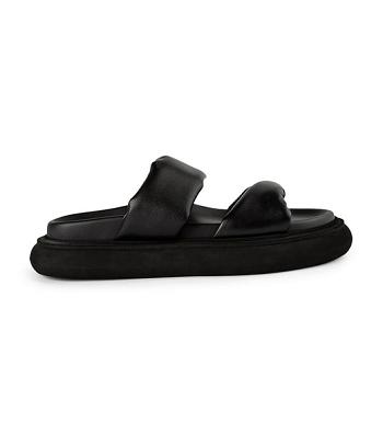 Tony Bianco June Black Nappa 3cm Badesandaler Sort | SDKNY39023