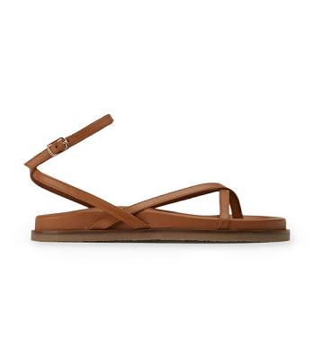 Tony Bianco Lucie Tan Nappa 1.5cm Flade Sandaler Brune | LDKTR74423