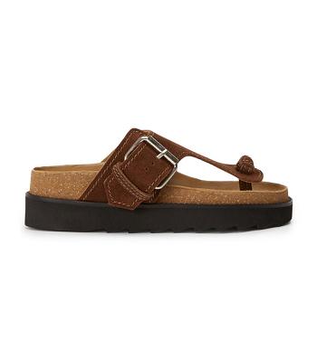 Tony Bianco Marlo Choc Ruskind 3cm Flade Sandaler Brune | PDKQX48181