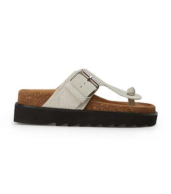 Tony Bianco Marlo Milk Ruskind 3cm Flade Sandaler Hvide | DKDYB74076