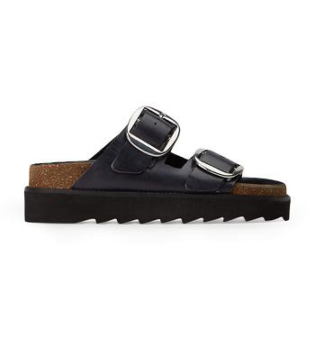 Tony Bianco Marty Black Wax Sandaler Sort | PDKER26953