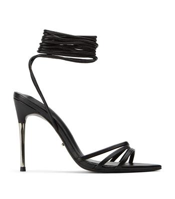 Tony Bianco Mavis Black Nappa 10.5cm Strappy hæle Sort | QDKWA43191