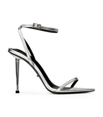 Tony Bianco Myra Silver Nappa Metallic 10.5cm Brudehæle Sølv Metal | MDKHR73450