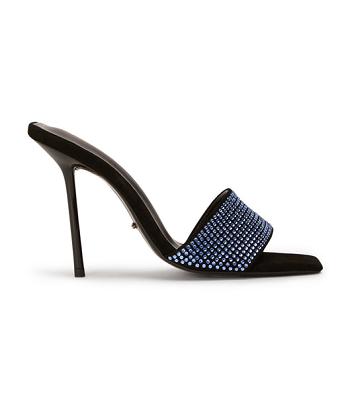 Tony Bianco Naomi Blue Crystal/Black Ruskind 10.5cm Bling hæle Blå Sort | EDKHC38926