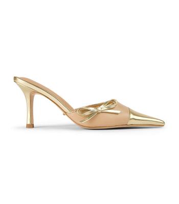 Tony Bianco Shirley Beech/Gold 8cm Court Sko Guld | DKEAH34555