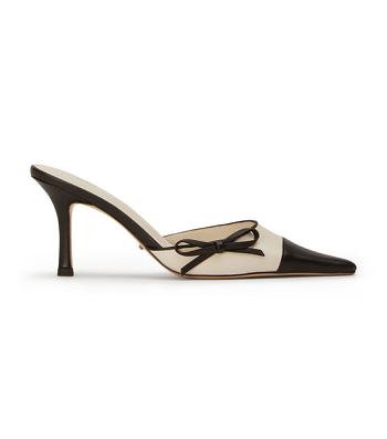 Tony Bianco Shirley Bone/Black 8cm Event hæle Beige Sort | DDKKV44054