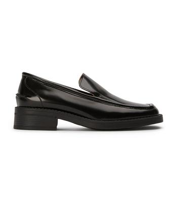 Tony Bianco Teddy Black Hi Shine 4cm Loafers Sort | BDKSD77250