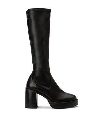 Tony Bianco Tibby Black Venice/Black Venezia 9cm Mid Calf Støvler Sort | DKQAV30275